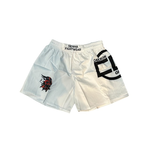 Carlson Gracie x Gitana Fightwear MMA BJJ No Gi Shorts Size Large White New - Picture 3 of 5